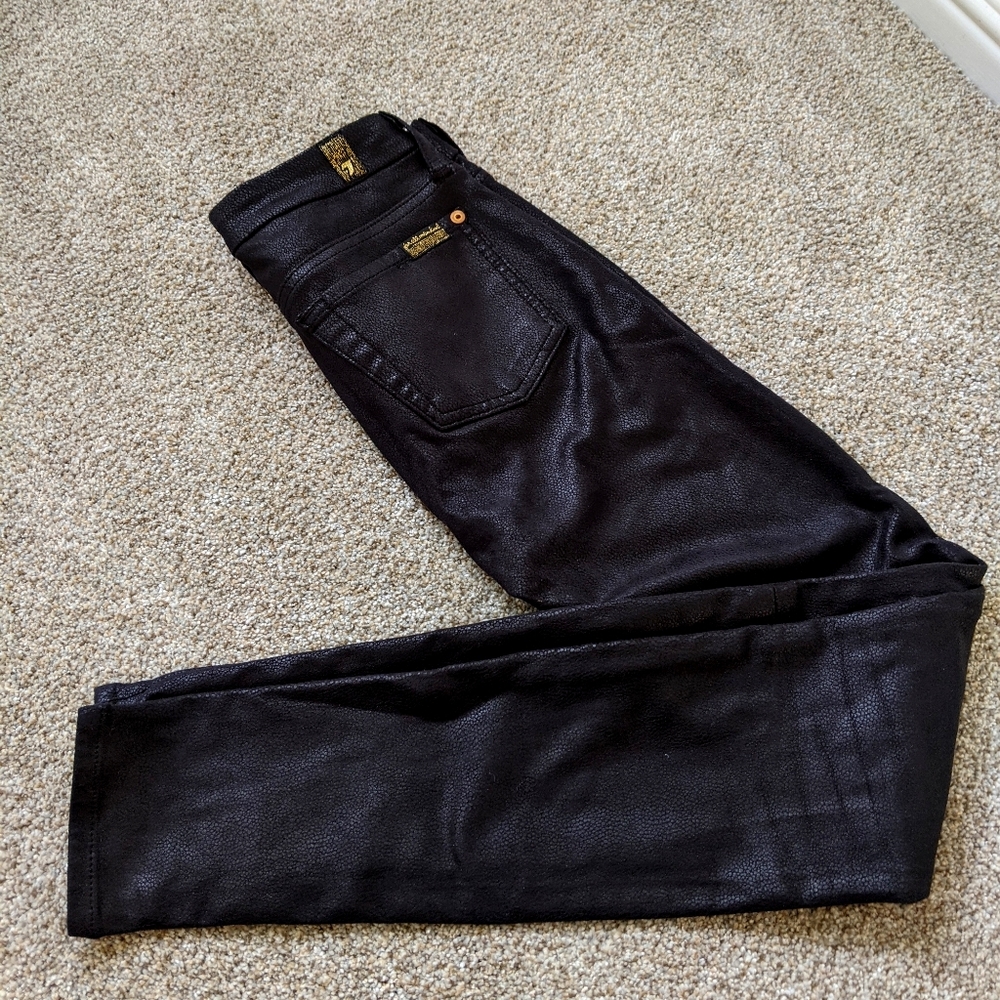 7 for all Mankind black faux leather jeggings